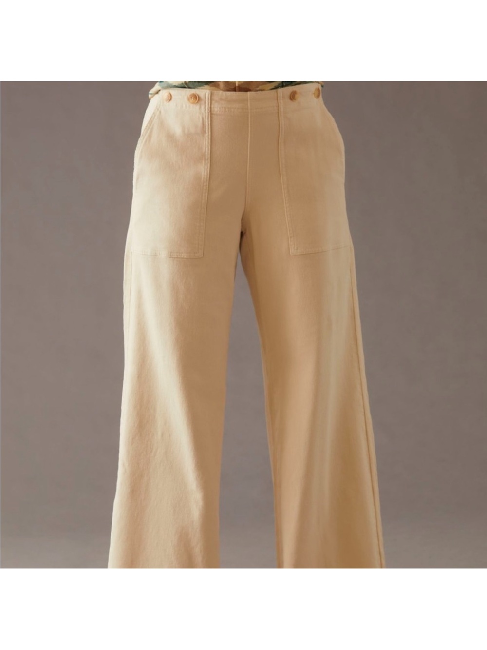 🌼 SIZE 34 The Kit High-Rise Wide-Leg Utility
Trousers by PILCRO ANTHROPOLOGIE